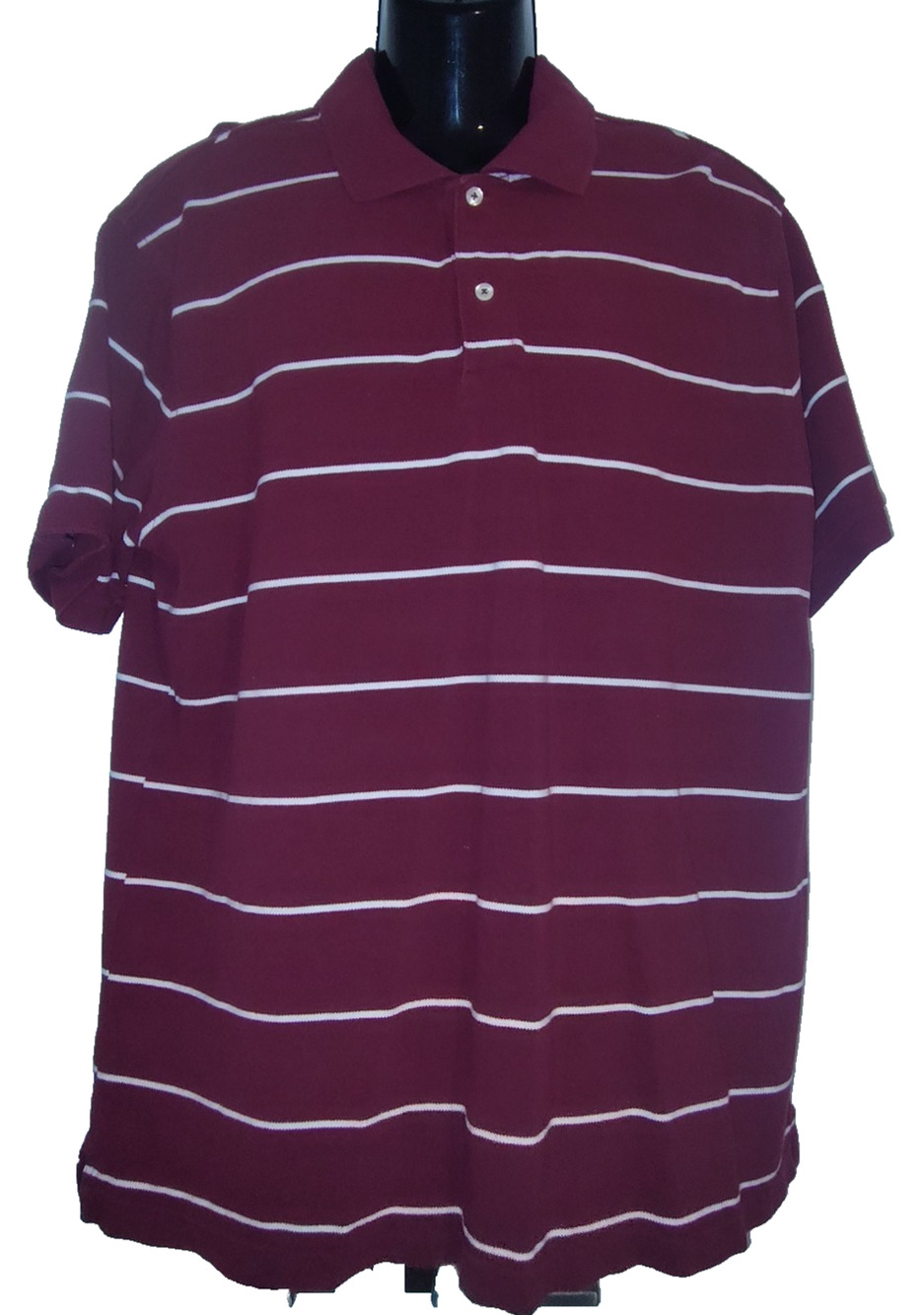 MERONA Men’s Red Striped Casual Style Polo Shirt Size XL BG20